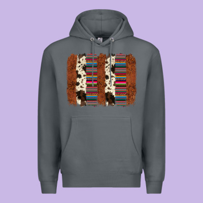 Serape Cowhide  Brushstroke Premium Hoodie Designed By Adodesignshop