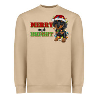 Mushroom merry and bright dachshund Heavyweight Sweatshirt - RanaPortraitStore