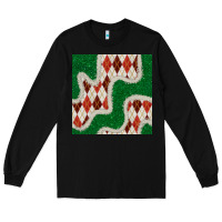 Black christmas diamond plaid and green glitter seamless pattern Long Sleeve Tee - BundleAndBundleShop