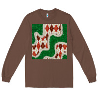 Chestnut christmas diamond plaid and green glitter seamless pattern Long Sleeve Tee - BundleAndBundleShop