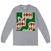 Heather Grey christmas diamond plaid and green glitter seamless pattern Long Sleeve Tee - BundleAndBundleShop