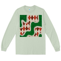 Matcha christmas diamond plaid and green glitter seamless pattern Long Sleeve Tee - BundleAndBundleShop