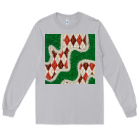 Moon Dust christmas diamond plaid and green glitter seamless pattern Long Sleeve Tee - BundleAndBundleShop