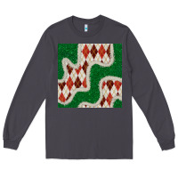 Smoke christmas diamond plaid and green glitter seamless pattern Long Sleeve Tee - BundleAndBundleShop