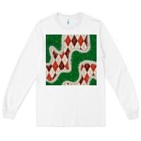 White christmas diamond plaid and green glitter seamless pattern Long Sleeve Tee - BundleAndBundleShop