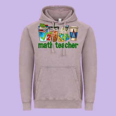 Math Teacher Coffee Cups Vintage Hoodie Designed By Texasbilliewilder