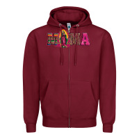 Burgundy mama our lady of guadalupe Zipper Hoodie - Artiststas