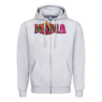Heather Grey mama our lady of guadalupe Zipper Hoodie - Artiststas
