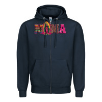 Navy mama our lady of guadalupe Zipper Hoodie - Artiststas