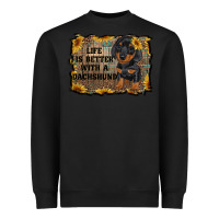 Black life is better with a dachshund Heavyweight Sweatshirt - RanaPortraitStore