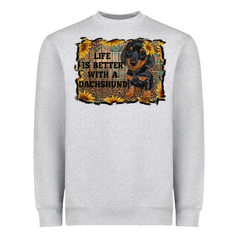 Life Is Better With A Dachshund Heavyweight Sweatshirt by RanaPortraitStore | Teevron