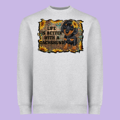 Life Is Better With A Dachshund Heavyweight Sweatshirt Designed By Ranaportraitstore