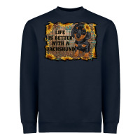 Navy life is better with a dachshund Heavyweight Sweatshirt - RanaPortraitStore