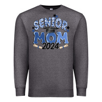 Charcoal Heather senior mom 2024 Premium Sweatshirt - MaliasSmallBusiness