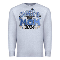 Heather Grey senior mom 2024 Premium Sweatshirt - MaliasSmallBusiness