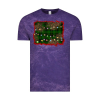 Cloud Purple christmas green plaid background Vintage Tee - BarkalooDesign