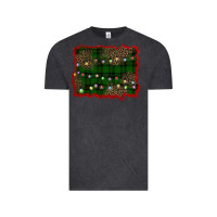 Vintage Black christmas green plaid background Vintage Tee - BarkalooDesign