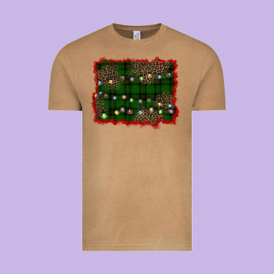 Christmas Green Plaid Background Vintage Tee Designed By Barkaloodesign
