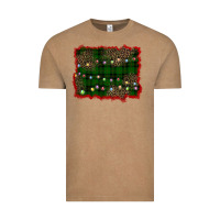 Vintage Coffee christmas green plaid background Vintage Tee - BarkalooDesign
