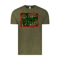 Vintage Olive christmas green plaid background Vintage Tee - BarkalooDesign