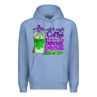 Colony Blue this witch needs coffee before any hocus pocus Premium Hoodie - BundleAndBundleShop