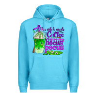 Ocean Blue this witch needs coffee before any hocus pocus Premium Hoodie - BundleAndBundleShop