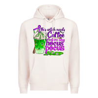 Pale Pink this witch needs coffee before any hocus pocus Premium Hoodie - BundleAndBundleShop