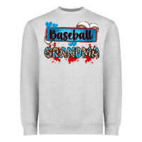 Heather Grey baseball grandma with leopard Heavyweight Sweatshirt - Zillion Design Studio