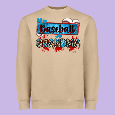 Baseball Grandma With Leopard Heavyweight Sweatshirt Designed By Zillion Design Studio