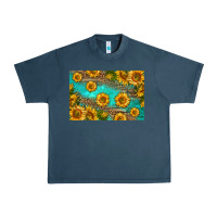 Midnight Navy western sunflowers skinny metal can holder Urban Heavy Tee - HRA Design Shop