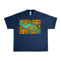 Navy western sunflowers skinny metal can holder Urban Heavy Tee - HRA Design Shop