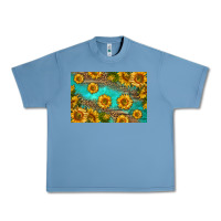 Pebble Blue western sunflowers skinny metal can holder Urban Heavy Tee - HRA Design Shop