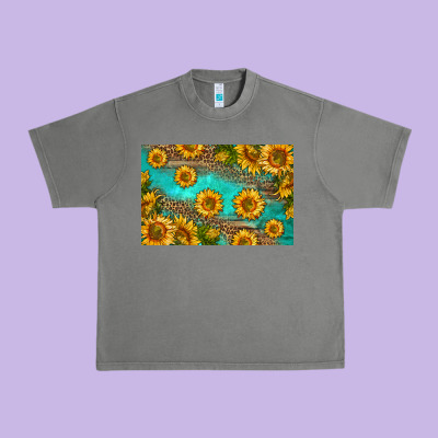 Western Sunflowers Skinny Metal Can Holder Urban Heavy Tee Designed By Hra Design Shop