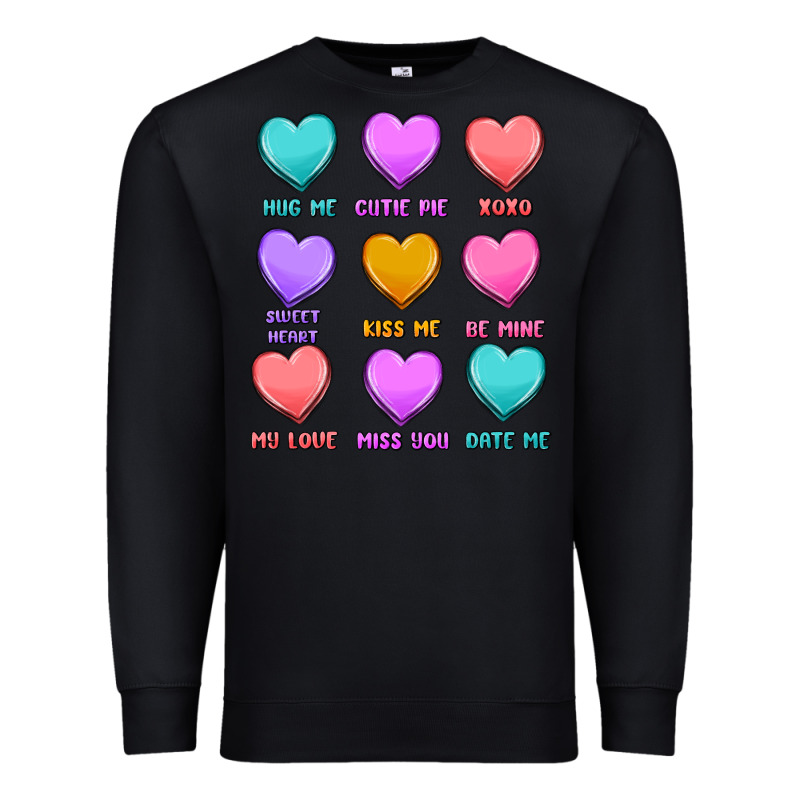 Valentine's Day Candy Hearts Premium Sweatshirt by MaliasSmallBusiness | Teevron