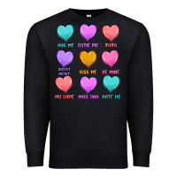 Black valentine's day candy hearts Premium Sweatshirt - MaliasSmallBusiness