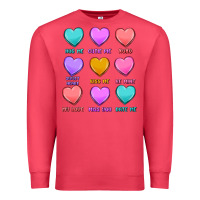 Cardinal valentine's day candy hearts Premium Sweatshirt - MaliasSmallBusiness