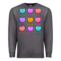 Charcoal Heather valentine's day candy hearts Premium Sweatshirt - MaliasSmallBusiness