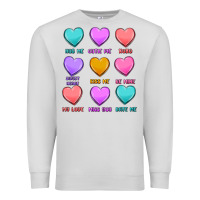 Dove Grey valentine's day candy hearts Premium Sweatshirt - MaliasSmallBusiness
