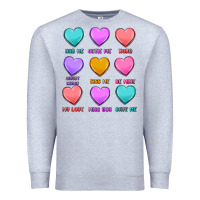 Heather Grey valentine's day candy hearts Premium Sweatshirt - MaliasSmallBusiness