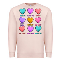Pale Pink valentine's day candy hearts Premium Sweatshirt - MaliasSmallBusiness