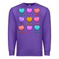 Purple valentine's day candy hearts Premium Sweatshirt - MaliasSmallBusiness