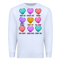 White valentine's day candy hearts Premium Sweatshirt - MaliasSmallBusiness