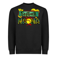 Black softball nana with leopard Heavyweight Sweatshirt - Zillion Design Studio