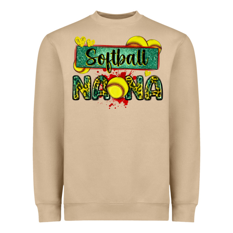 Softball Nana With Leopard Heavyweight Sweatshirt by Zillion Design Studio | Teevron