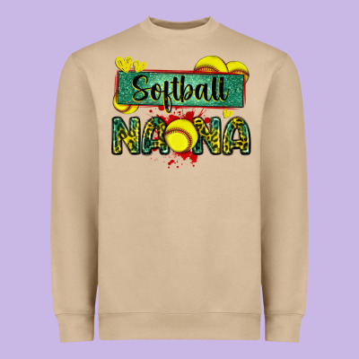 Softball Nana With Leopard Heavyweight Sweatshirt Designed By Zillion Design Studio