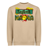 Mushroom softball nana with leopard Heavyweight Sweatshirt - Zillion Design Studio