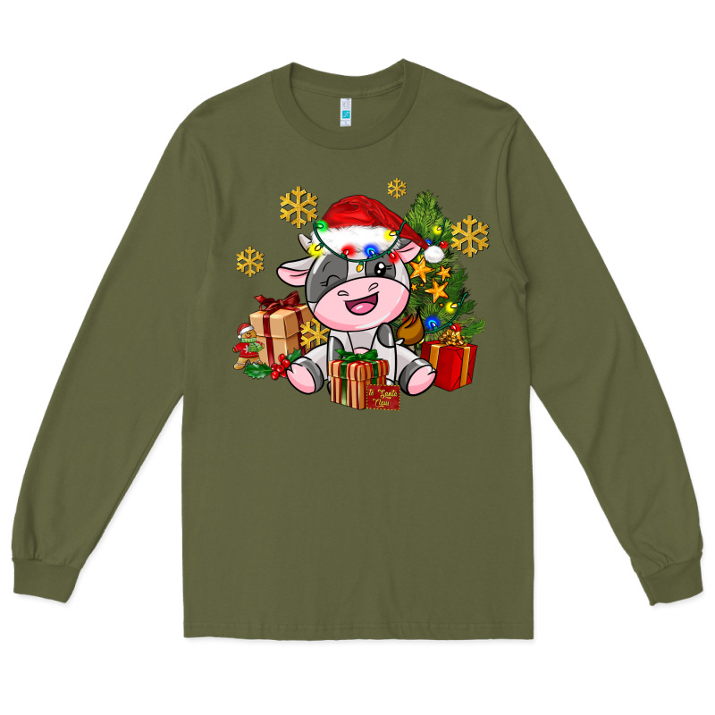 Little Cute Christmas Cow Long Sleeve Tee by AdoDesignShop | Teevron