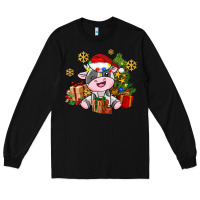 Black little cute christmas cow Long Sleeve Tee - AdoDesignShop