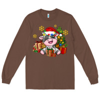 Chestnut little cute christmas cow Long Sleeve Tee - AdoDesignShop