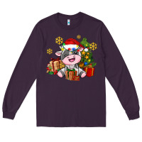 Plum little cute christmas cow Long Sleeve Tee - AdoDesignShop